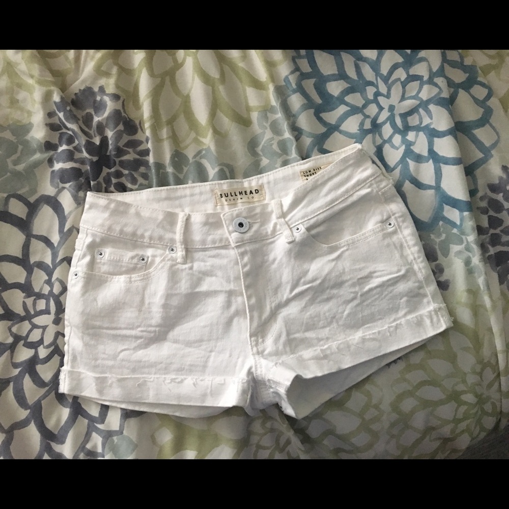 White jean shorts
